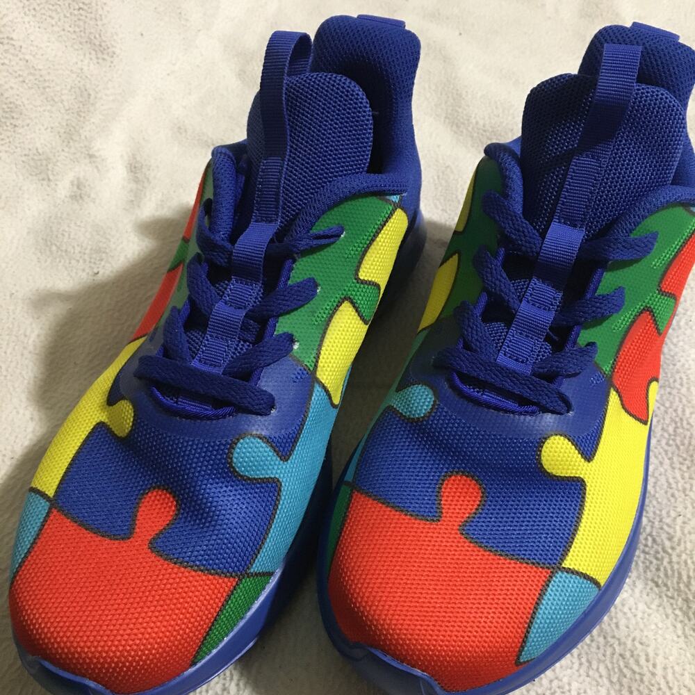 Soulsfeng Men’s Olympix Autism Awareness Puzzle Sneakers EUR 40 Men's 7 (W 9?)